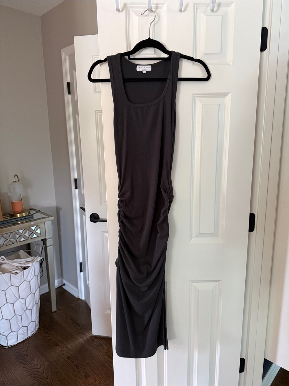 Michael Stars Charcoal Ruched Tank Maxi Dress
